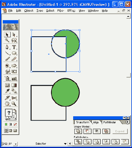 Кнопка Exclude overlapping shape areas